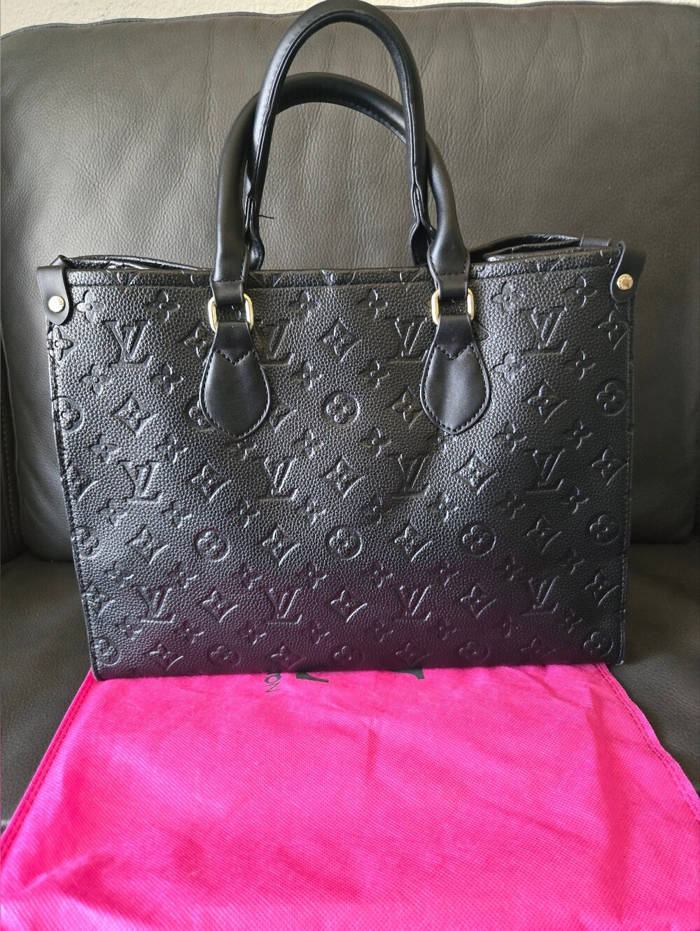 Inspired Black Embossed Tote Bag